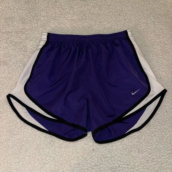 Nike Dri-fit Womens Running Shorts Royal Purple White Size Small - Picture 1 of 11